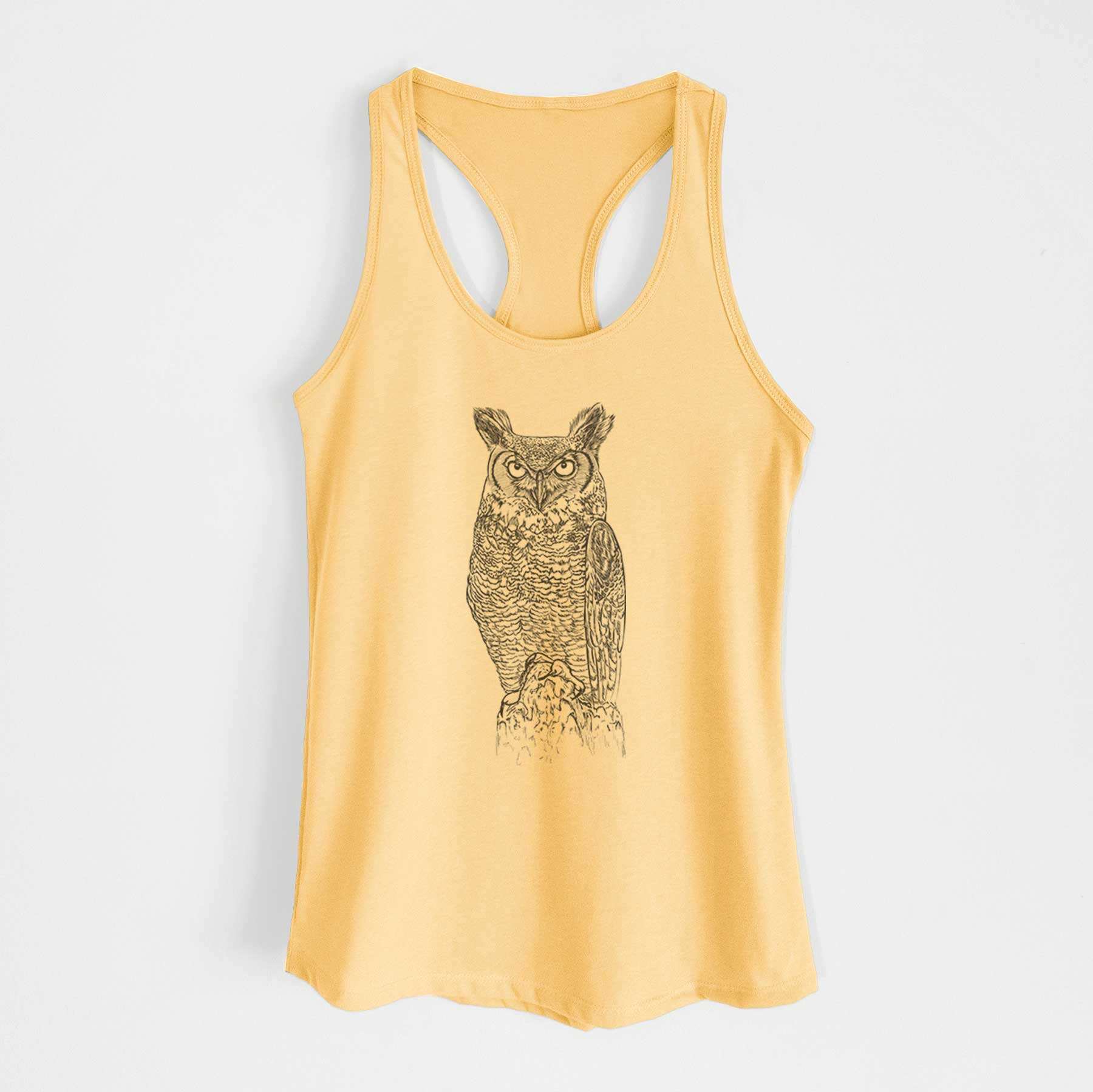 Bubo virginianus - Great Horned Owl - Women's Racerback Tanktop