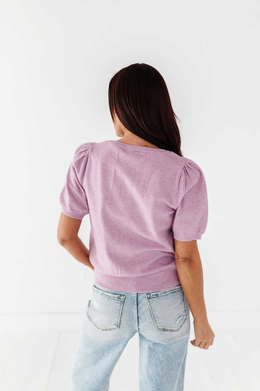 Betty Short Sleeve Cardigan in Blush - Size XL Left