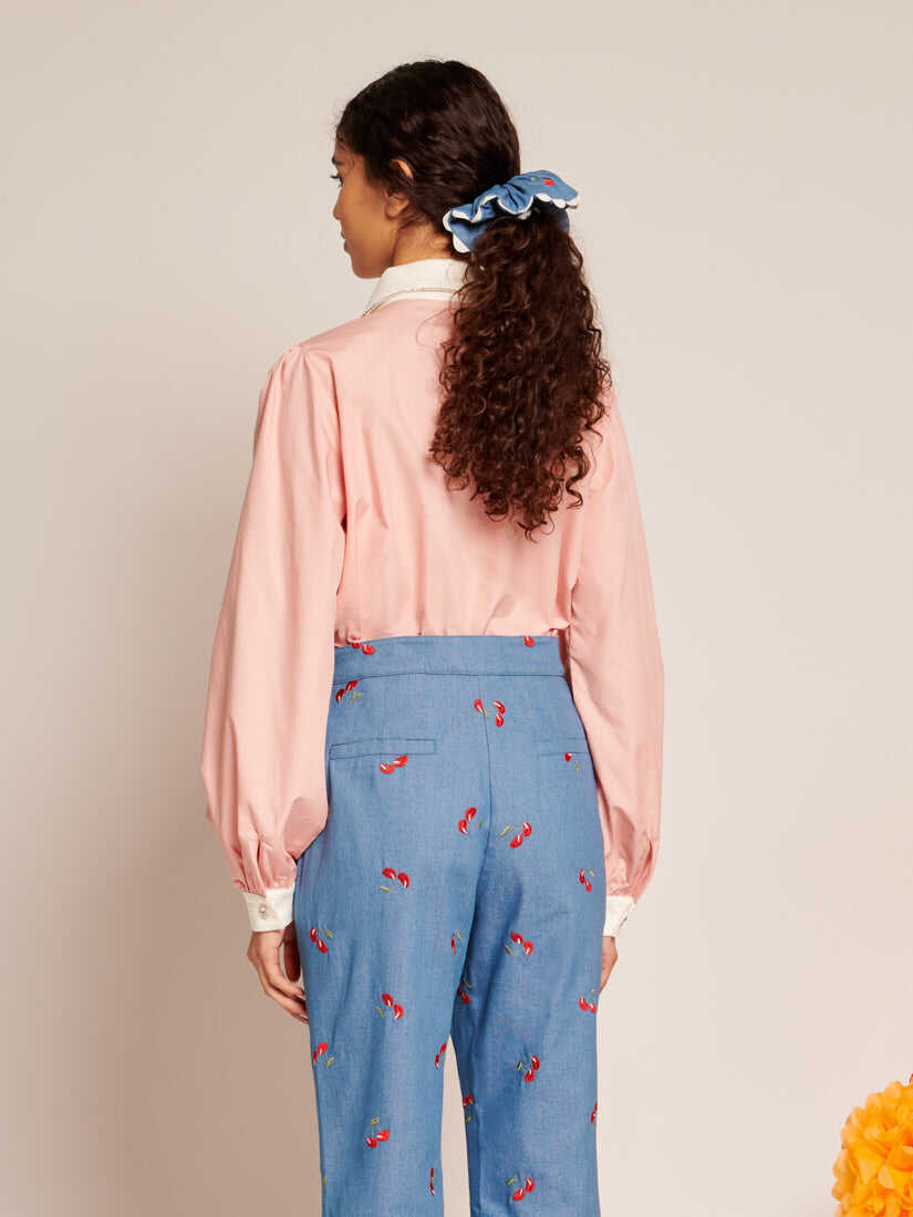 Passiflora Contrast Collar Blouse
