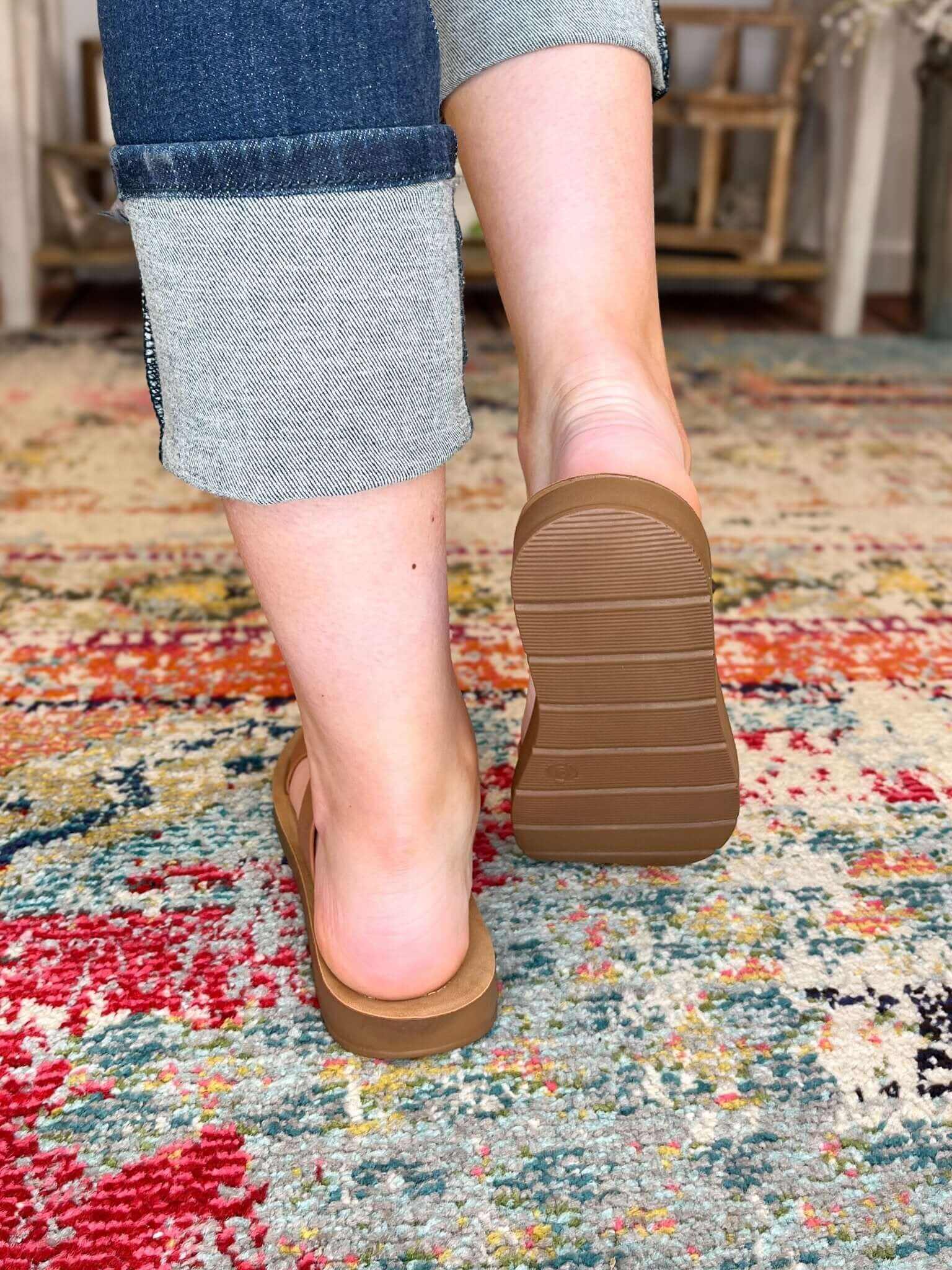 Corkys Footwear Wishy Washy Sandal Slide - Cognac