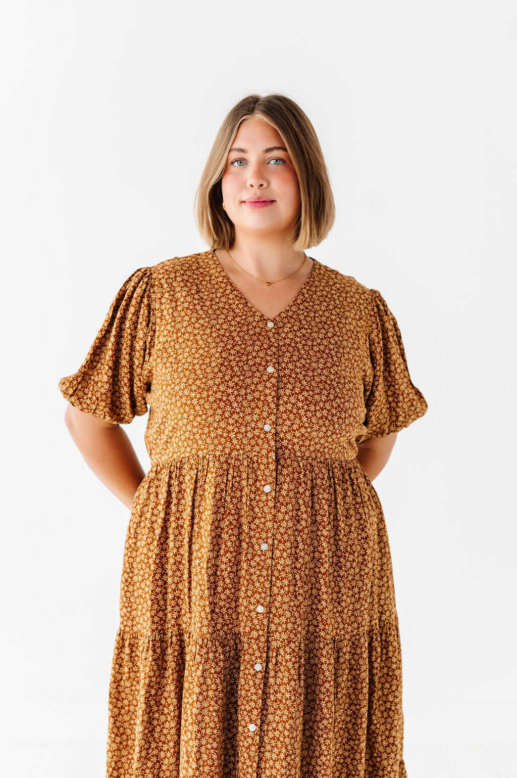 Fiona Floral Dress in Autumn Daisy - Size 3X & 4X Left