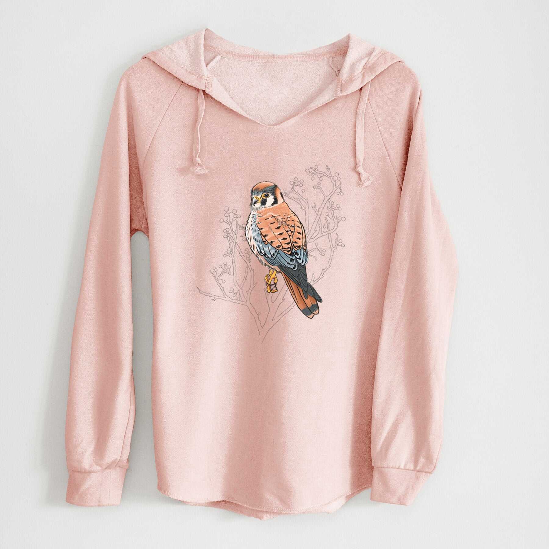 Vibrant American Kestrel - Falco sparverius - Cali Wave Hooded Sweatshirt