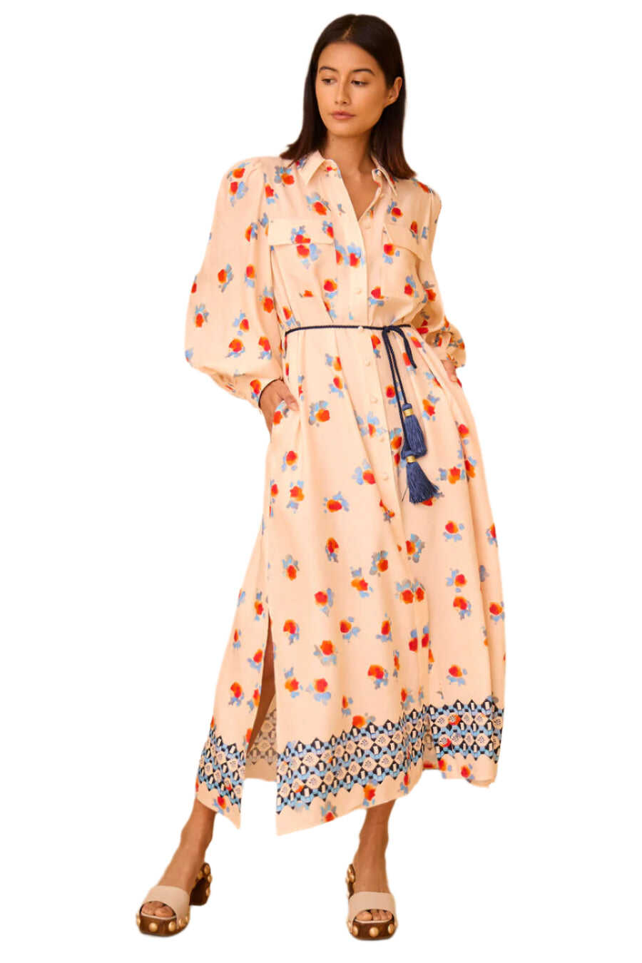 Hunter Bell Wilder Dress in Watercolor Floral Border