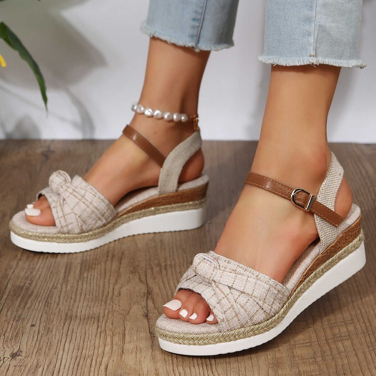 Buckle Wedge Platform Sandals