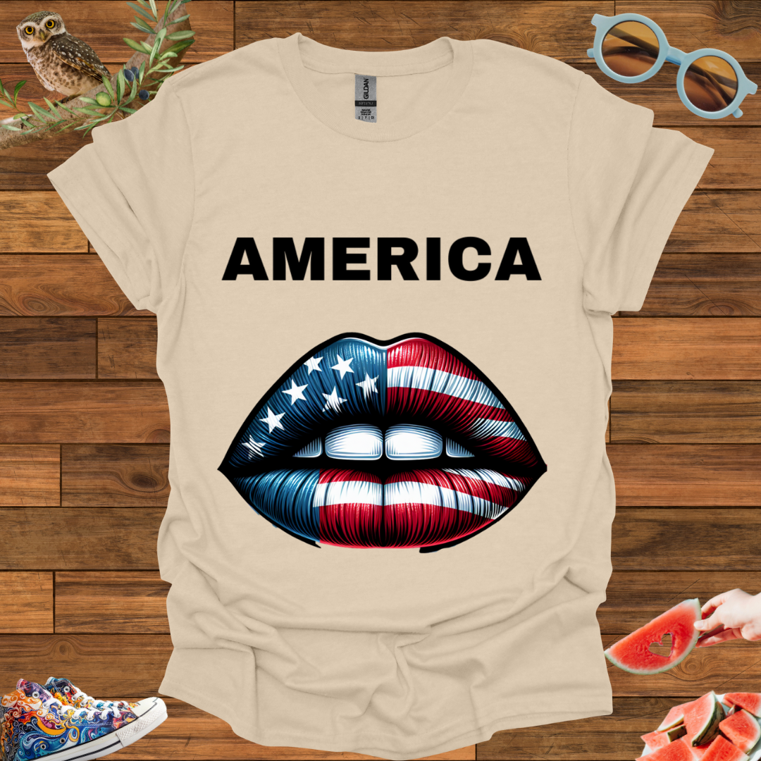 ZCKBDAmerican lip T-Shirt