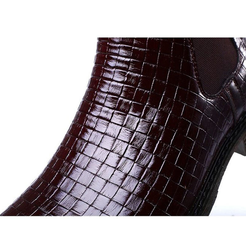 Men's Comfortable and Lightweight Crocodile-Patterned Chelsea Boots