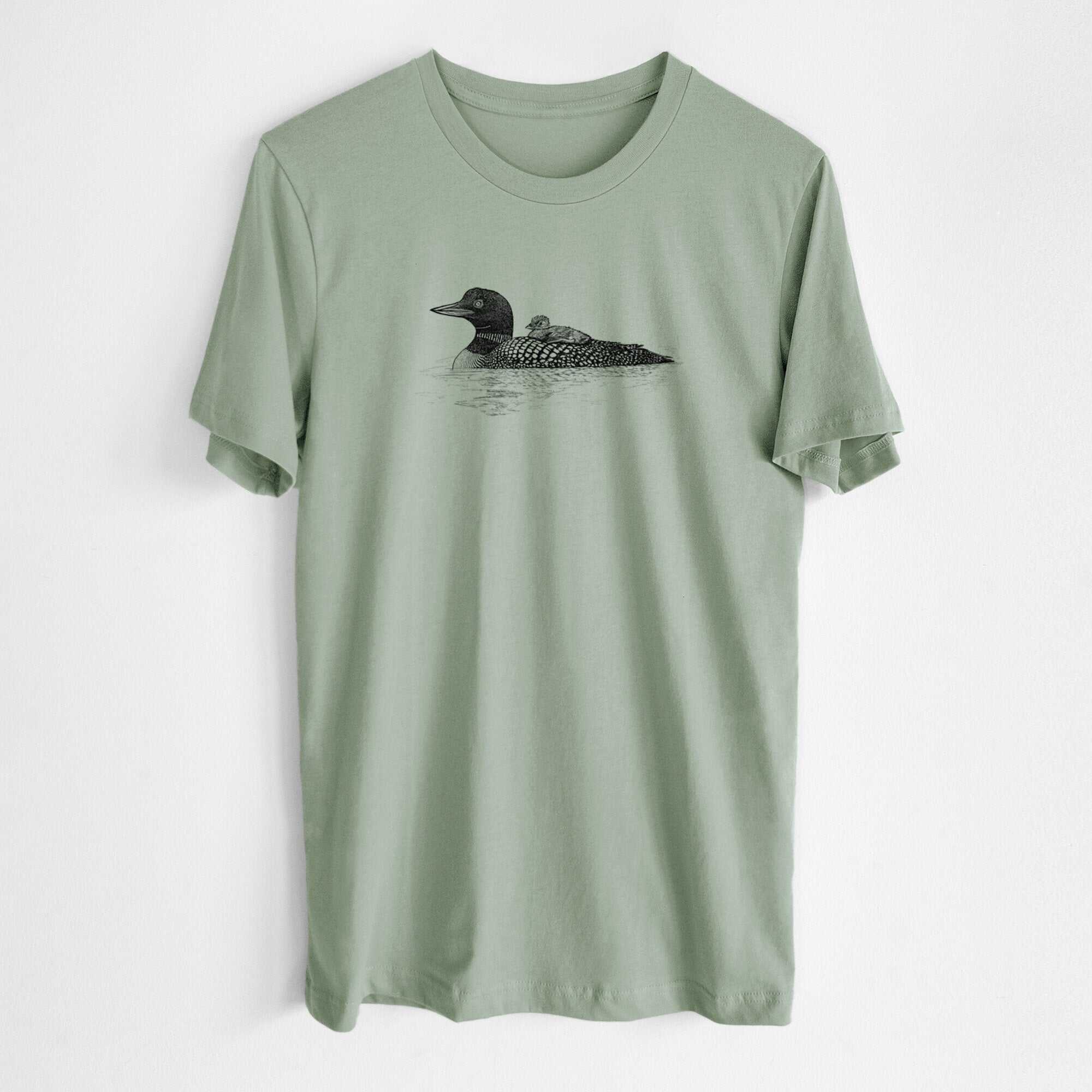 Common Loon with Chick - Gavia immer - Lightweight 100% Cotton Unisex Crewneck