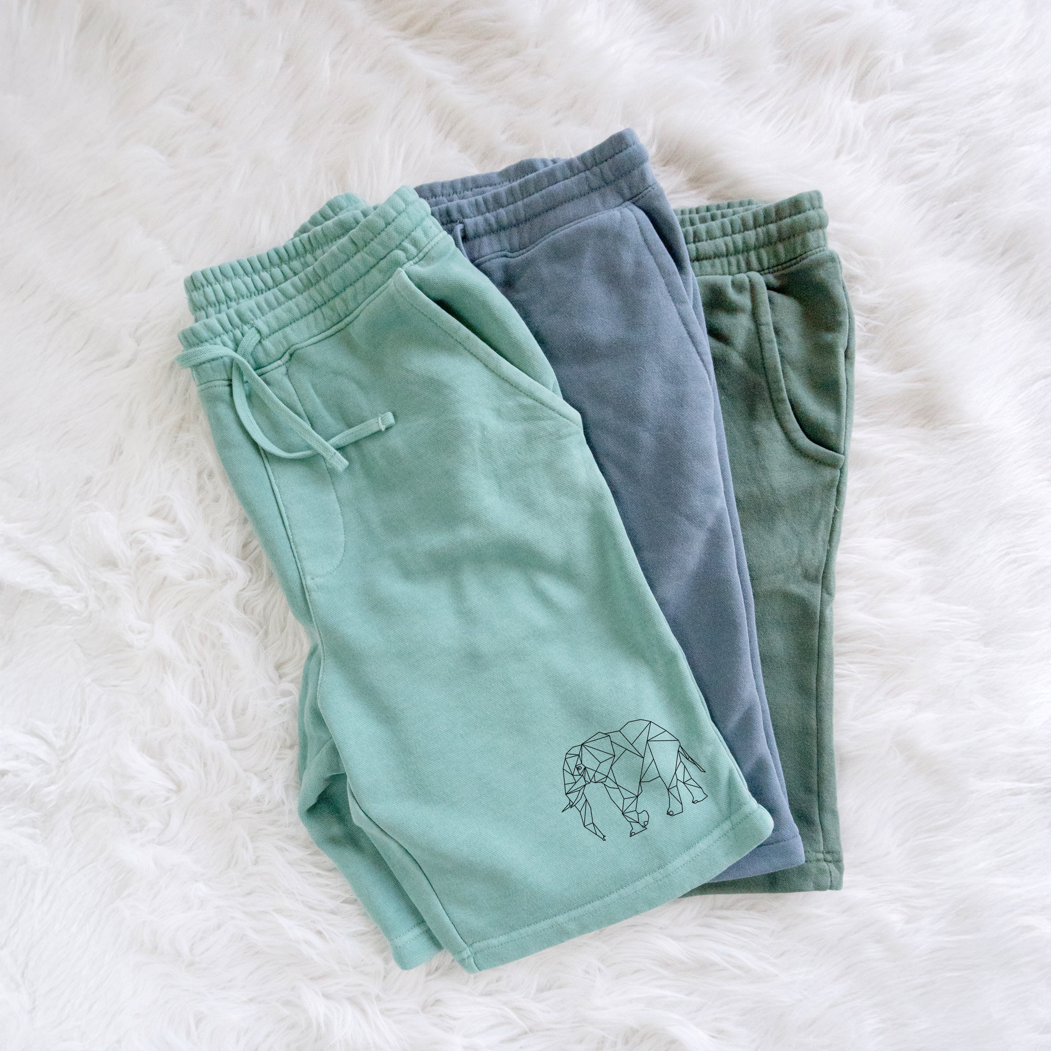 Geometric Elephant - Unisex Pigment Dyed Shorts