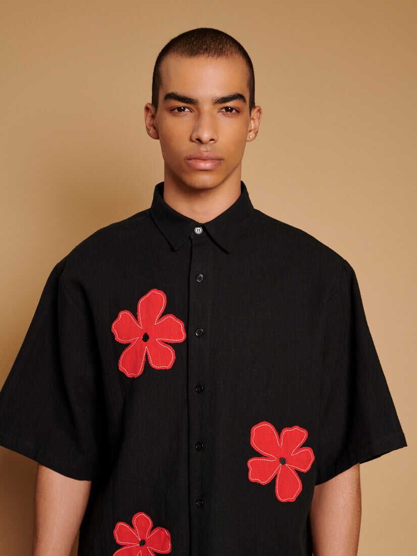 Camelia Applique Boxy Shirt