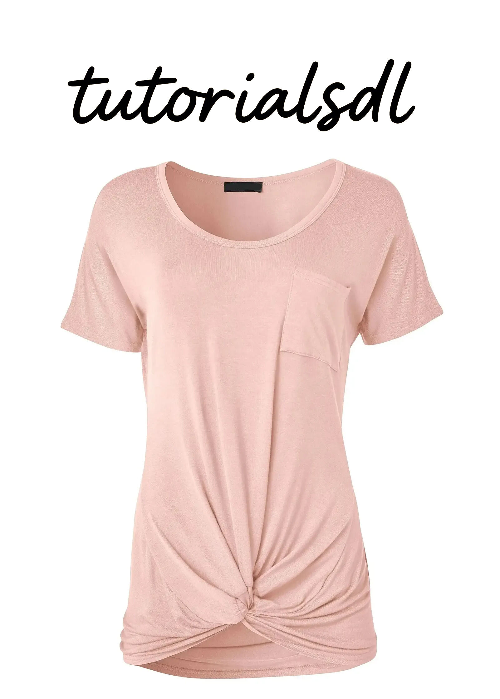 Twisted Knot Detail Tee - Blush