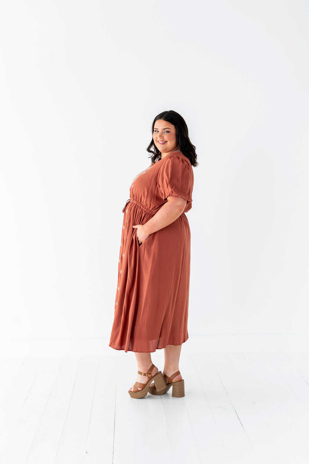 Colleen Embroidered Dress - Size 1X, 2X, & 3X Left