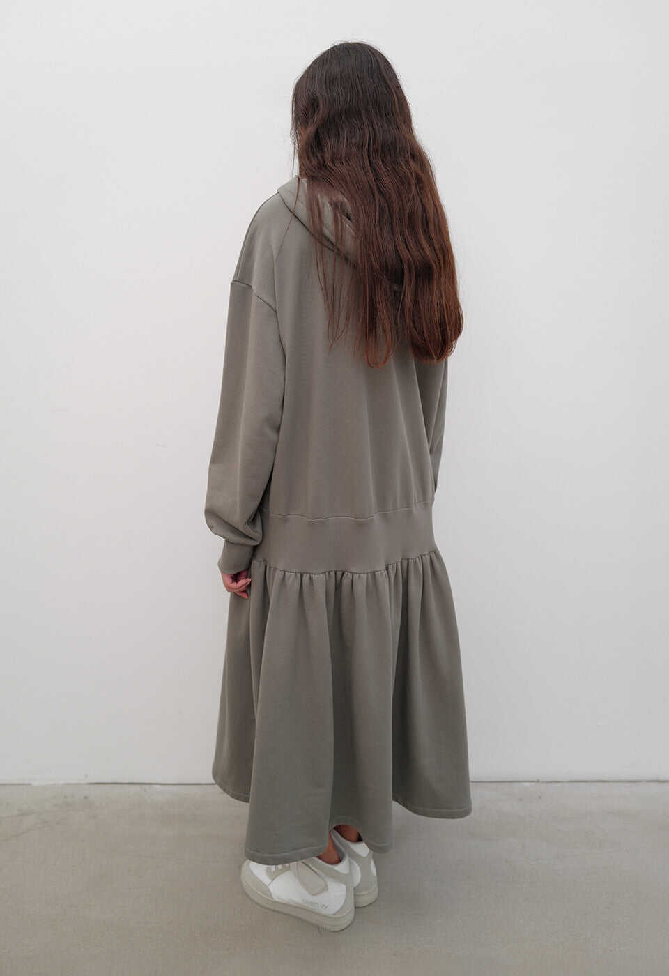 SHIRRING HOODIE JACKET, GRAY