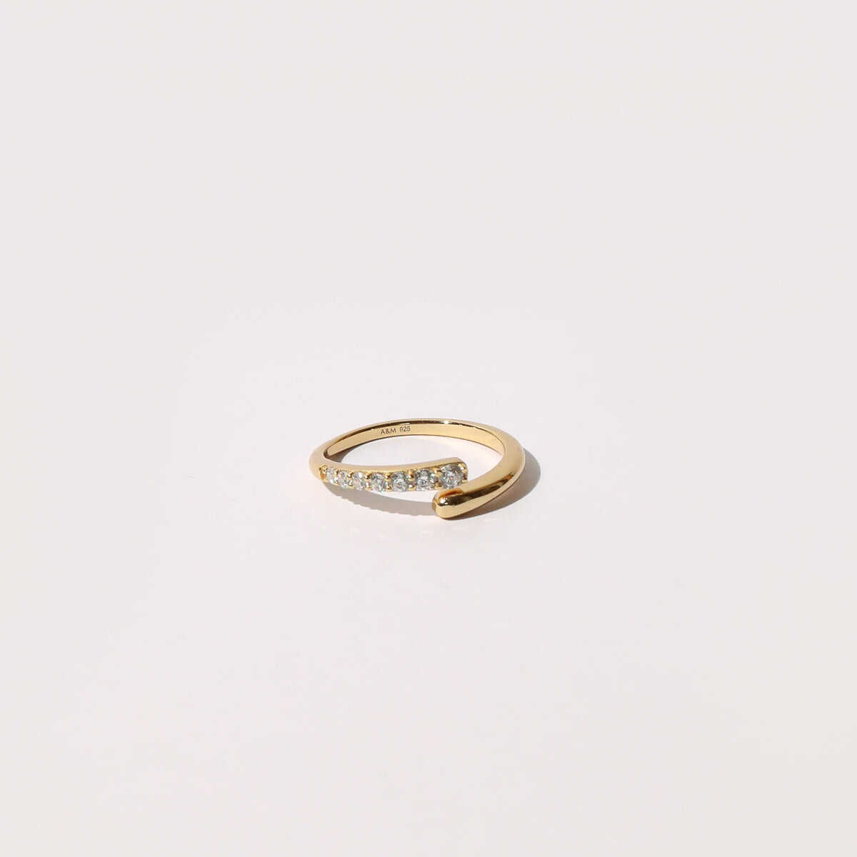 Orbit Crystal Open Ring in Gold