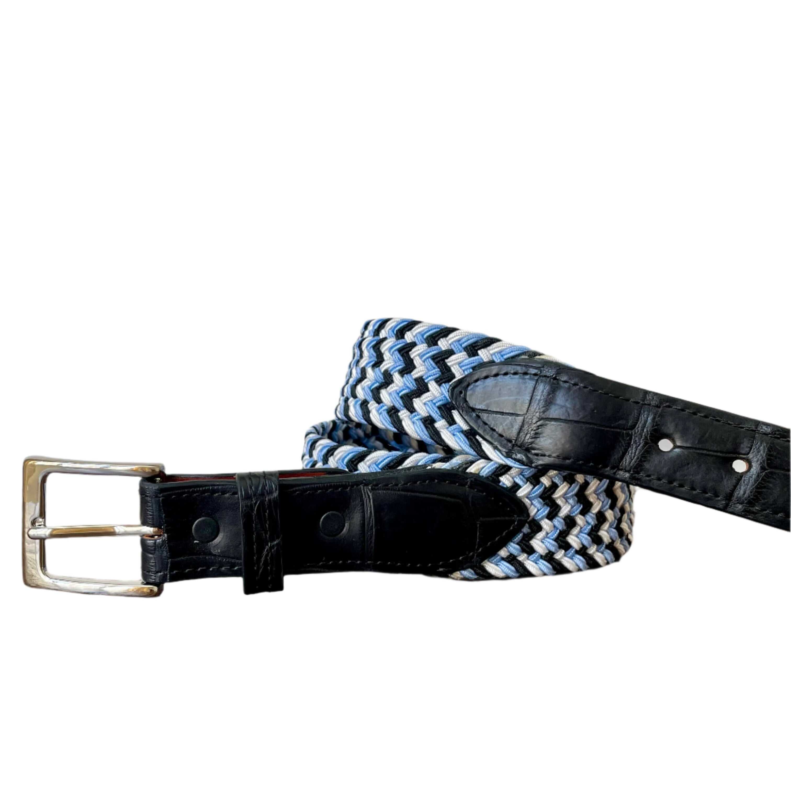 The Stretch Belt, Light Blue, Black, & White