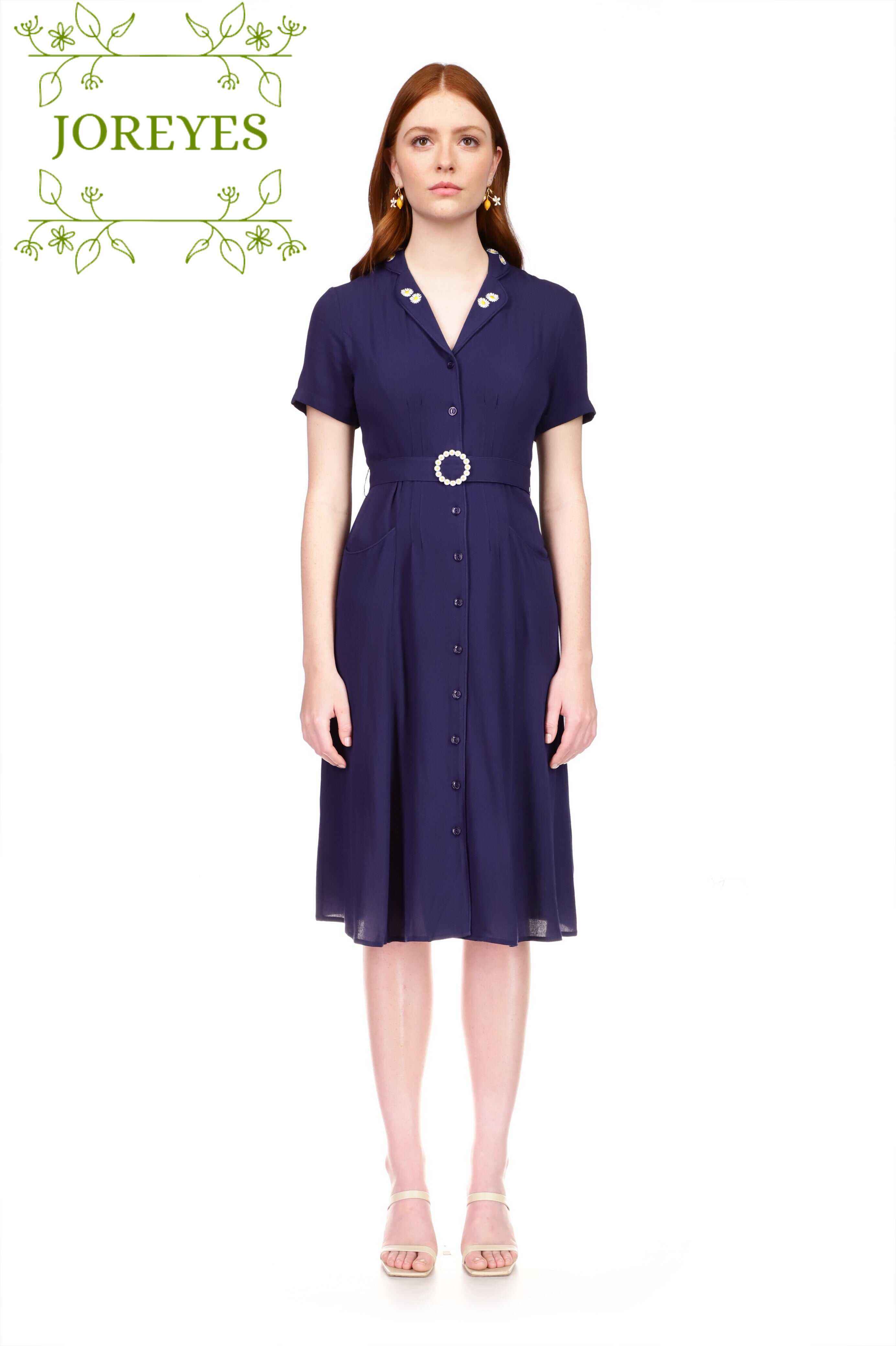 Crepe Maria Dress w. Daisy Belt