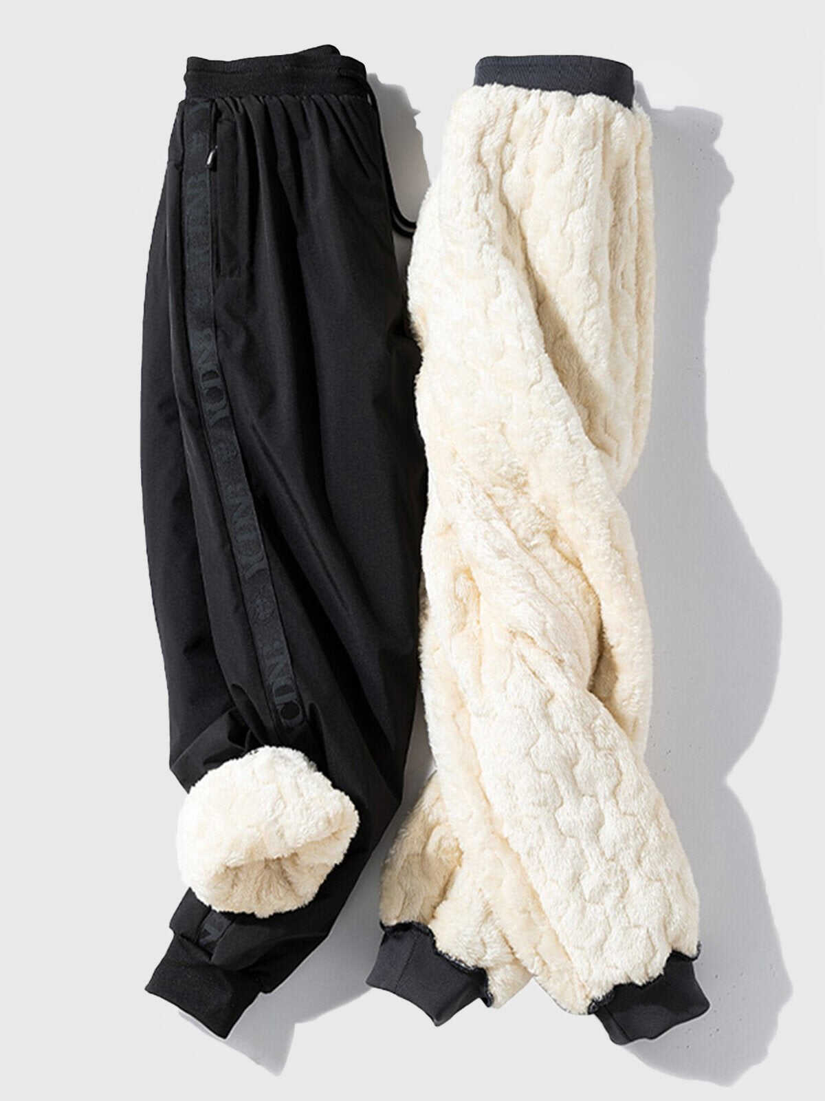 Extra Fleece-Lined Ankle-Tied Elastic Waist Pants