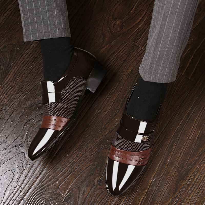 Men Leather Comfortable Suit Casual Business Wedding Shoes