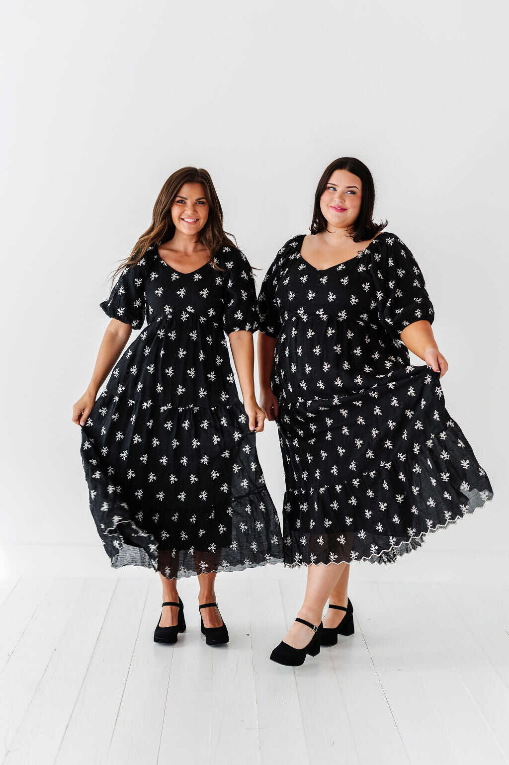 Pearl Midi Dress in Black - Size Small, Medium, & 3X Left