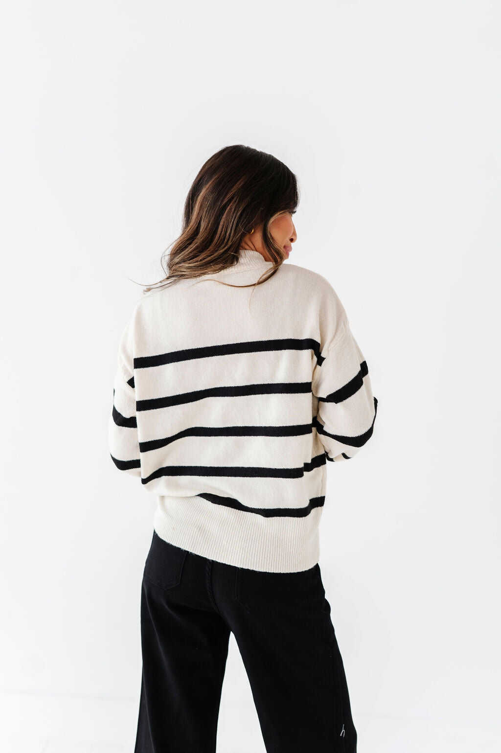 Ashton Striped Sweater in Cream