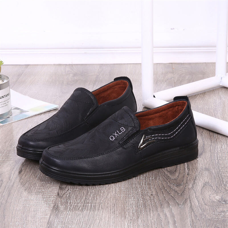 Men's Genuine Leather Breathable Lightweight  Slip-On Orthopedic Walking Shoes