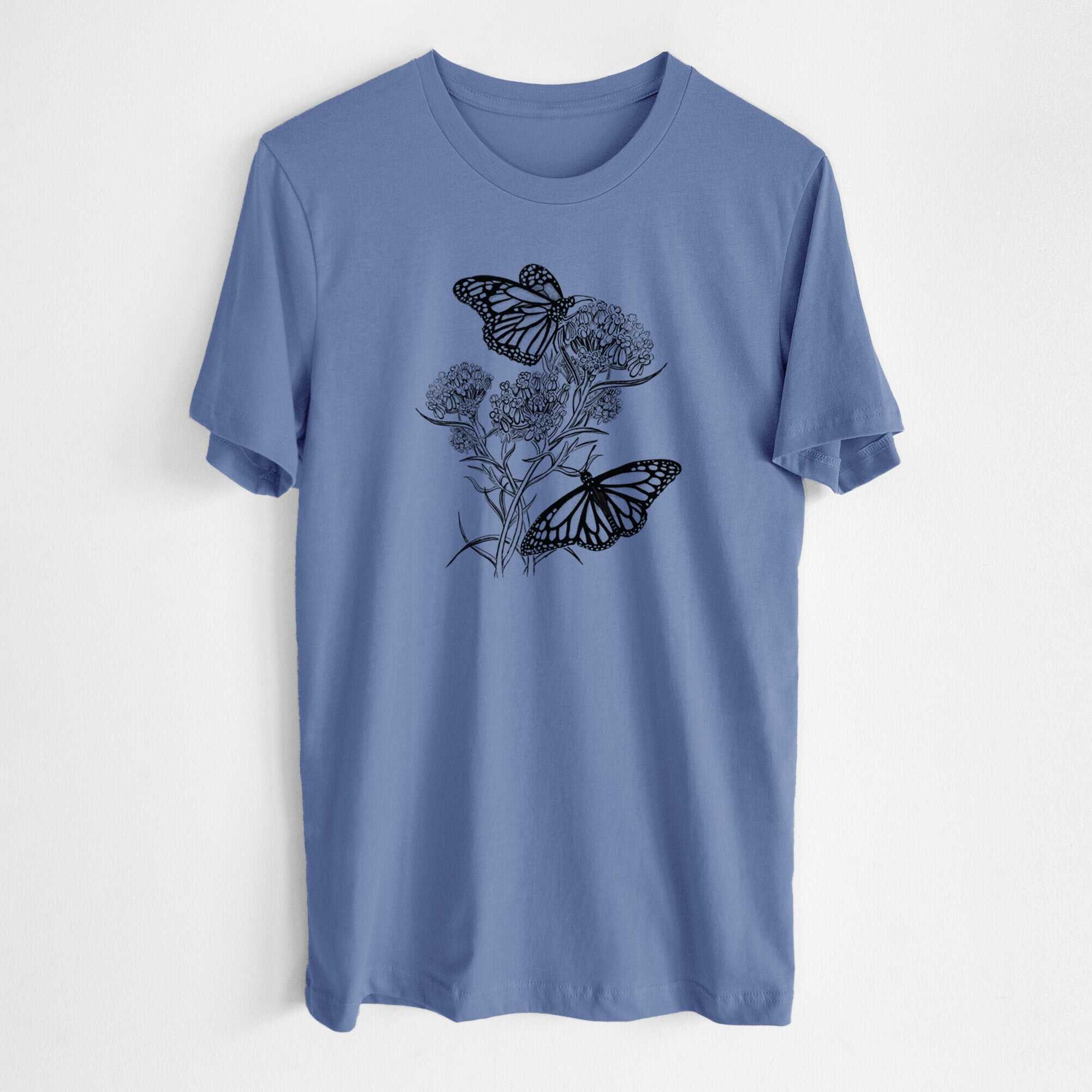 Narrowleaf Milkweed with Monarchs - Lightweight 100% Cotton Unisex Crewneck