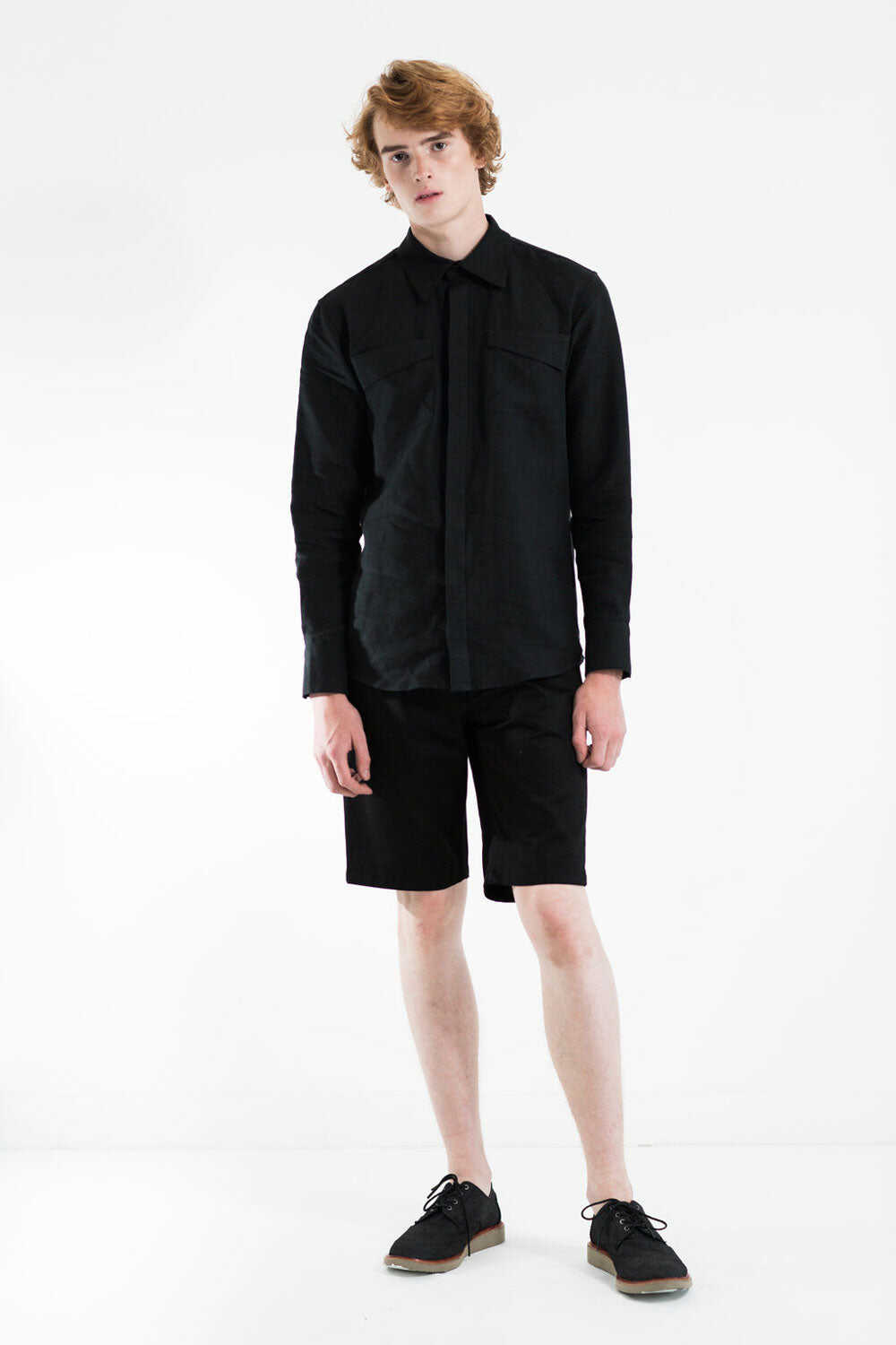 Relaxed fit linen shirt - Black