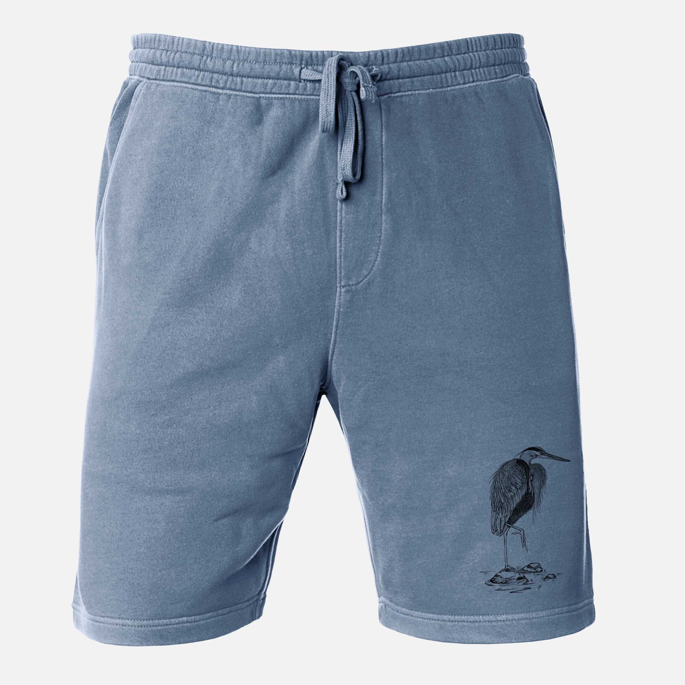 Ardea herodias - Great Blue Heron - Unisex Pigment Dyed Shorts