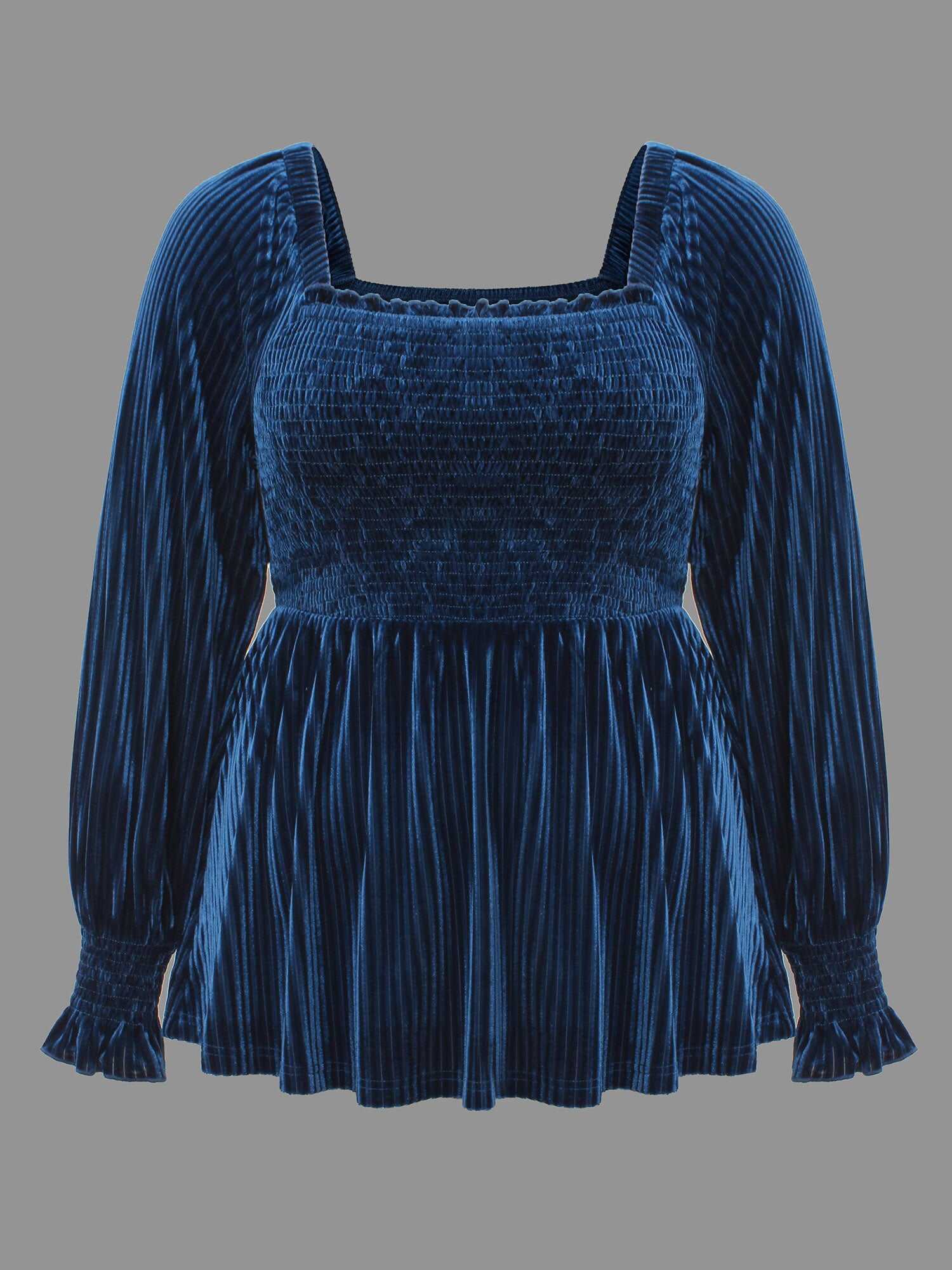 Velvet Smocked Bodice Jersey Top