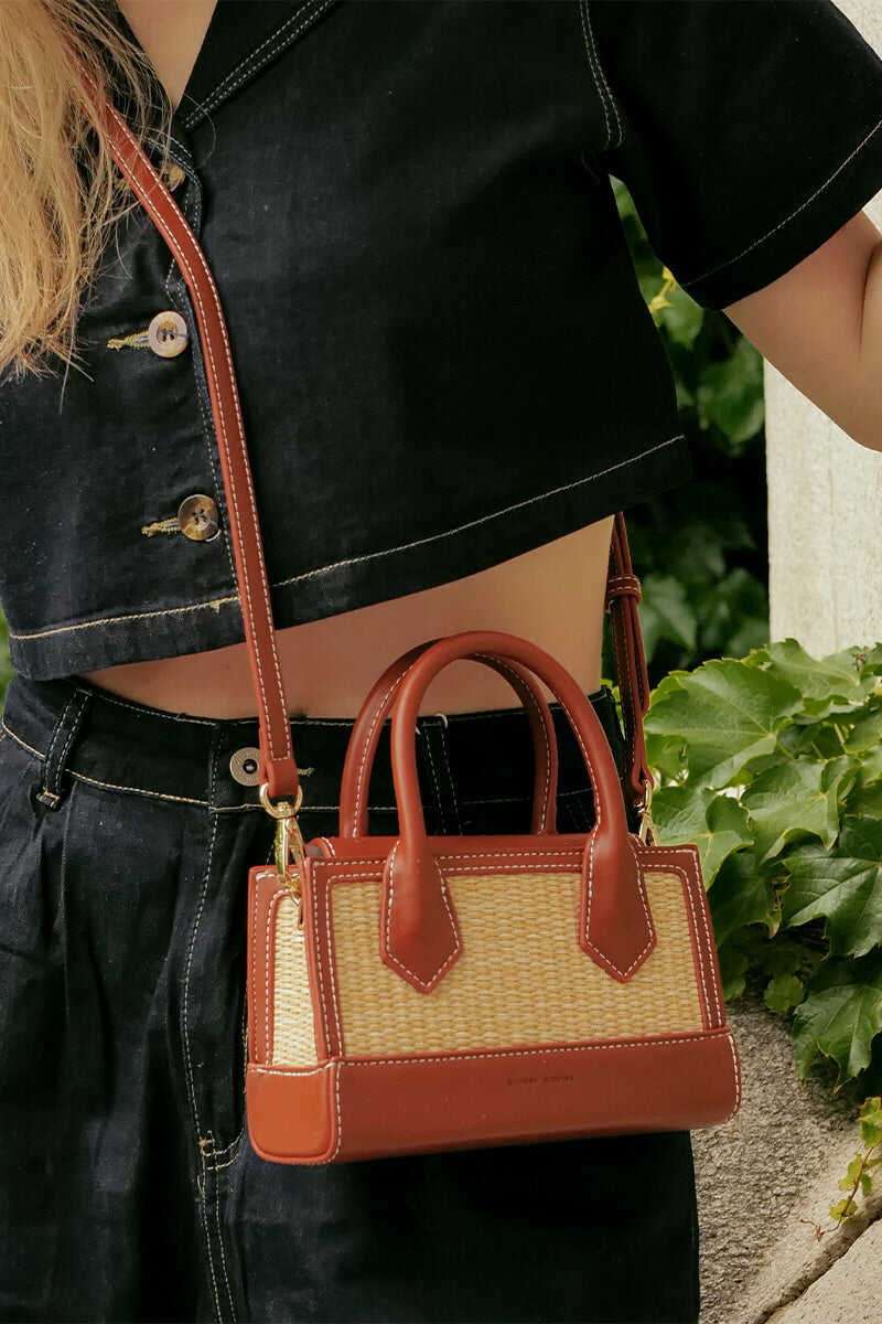 Riviera Bag in Chestnut Rattan