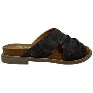 Very G Jolene Tooled Charcoal Slide Sandals (HALF SIZES AVAILABLE!) FINAL SALE