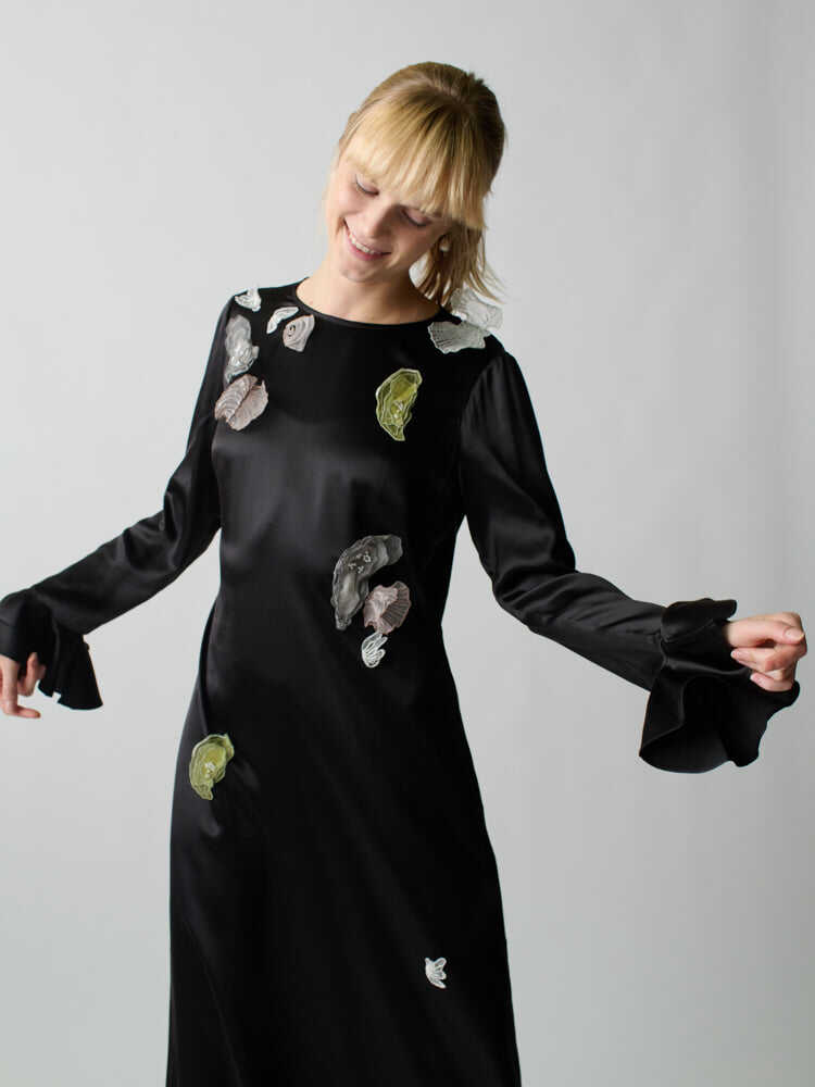 Yoko Embellished Silk Dress
