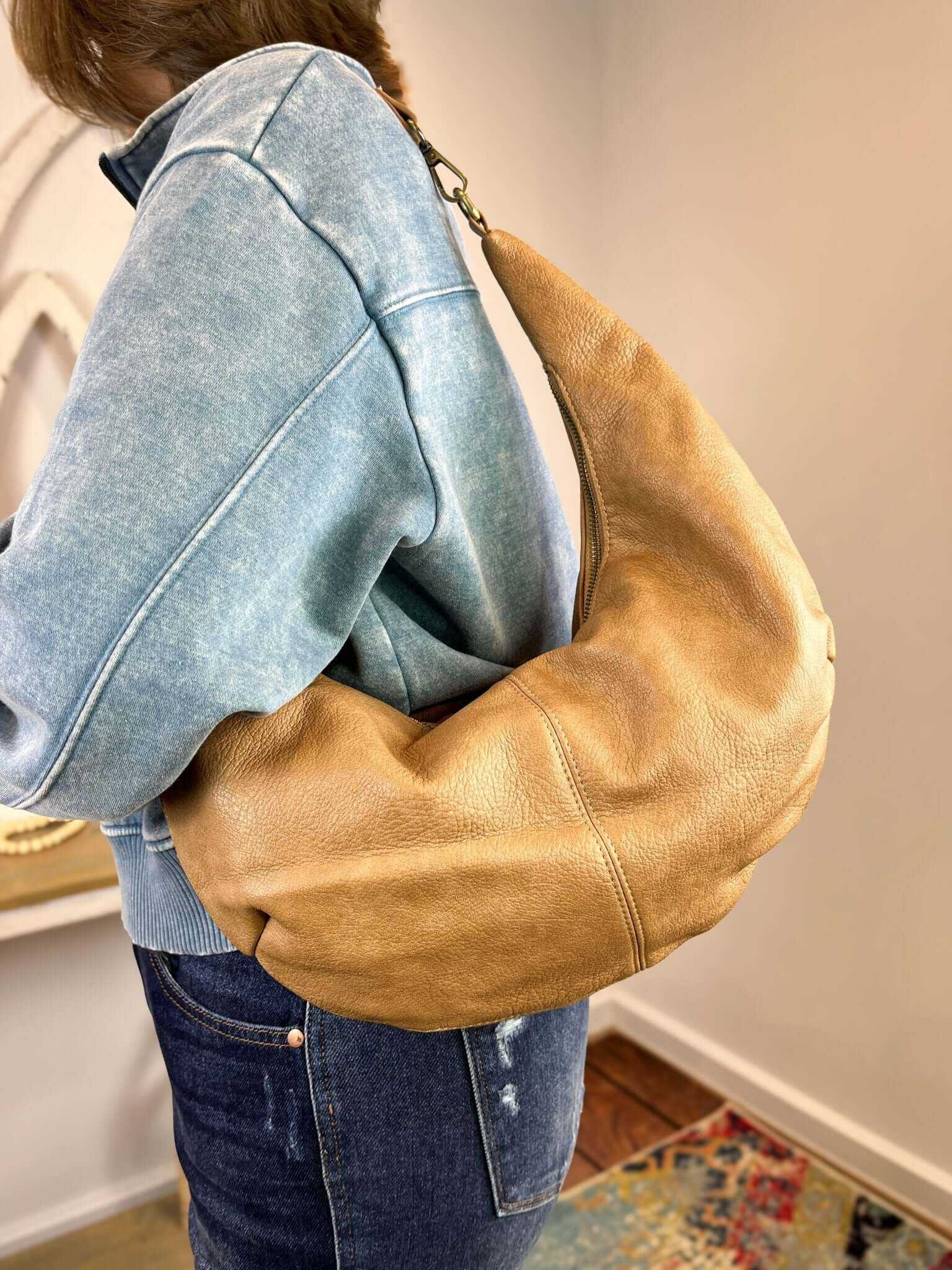 Rhea Slouchy Crescent Shoulder Crossbody Bag Purse Handbag