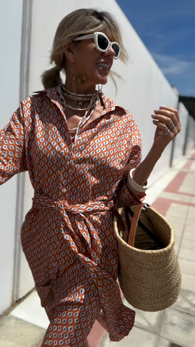 Summer Cotton Graphic Dress