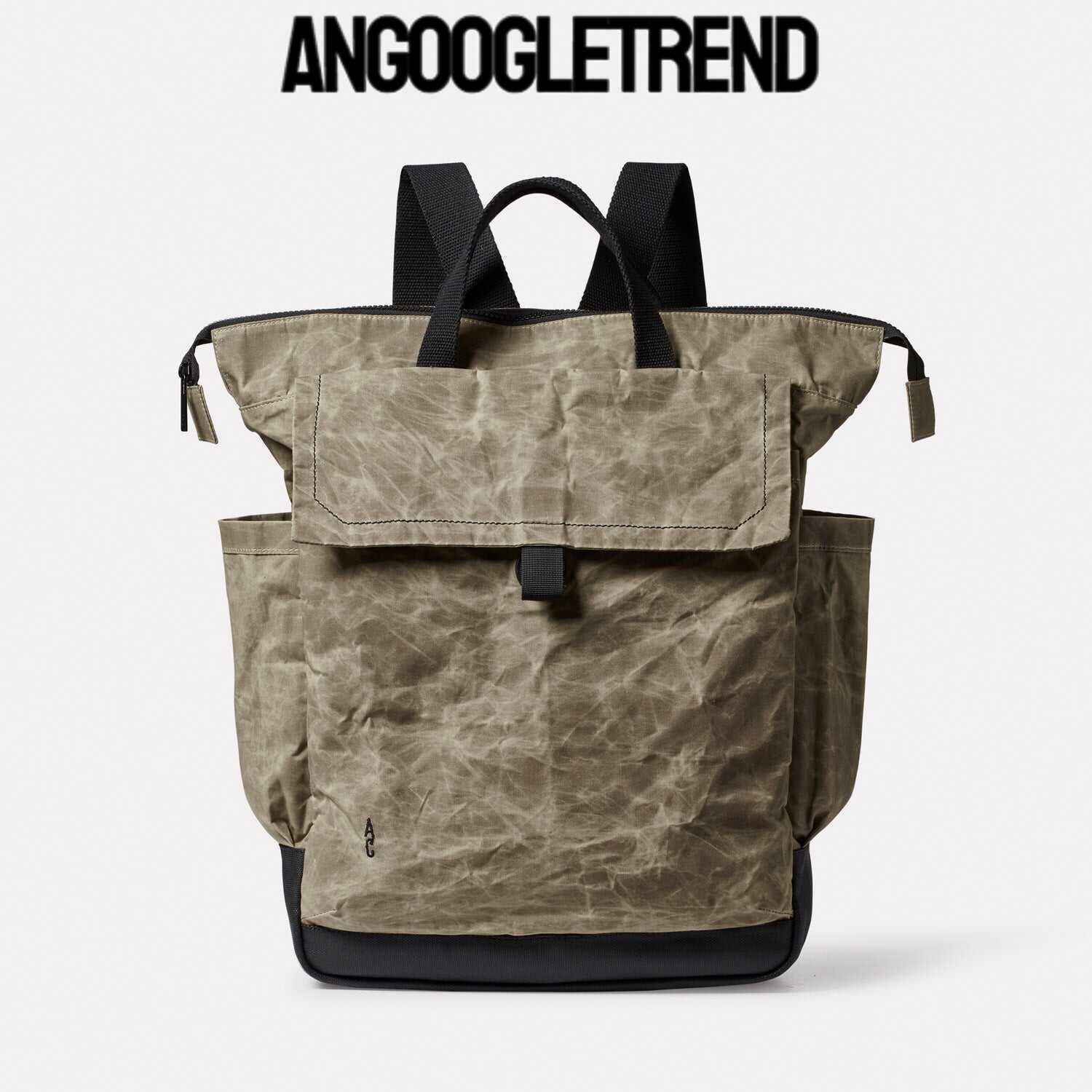 Frik Papery Waxed Cotton Backpack in Mineral