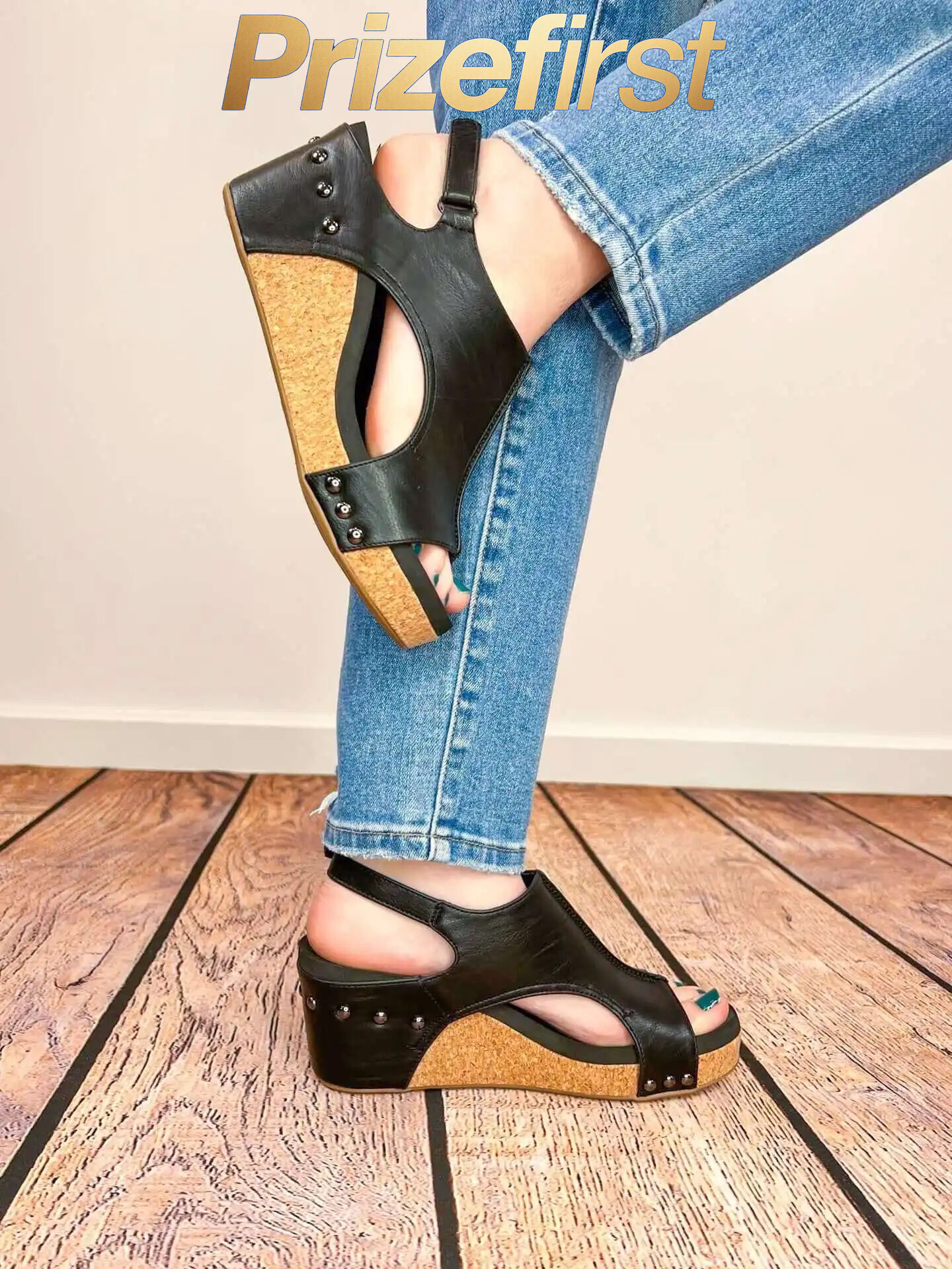 Corky's Footwear Carley Wedge Sandal - Black Smooth