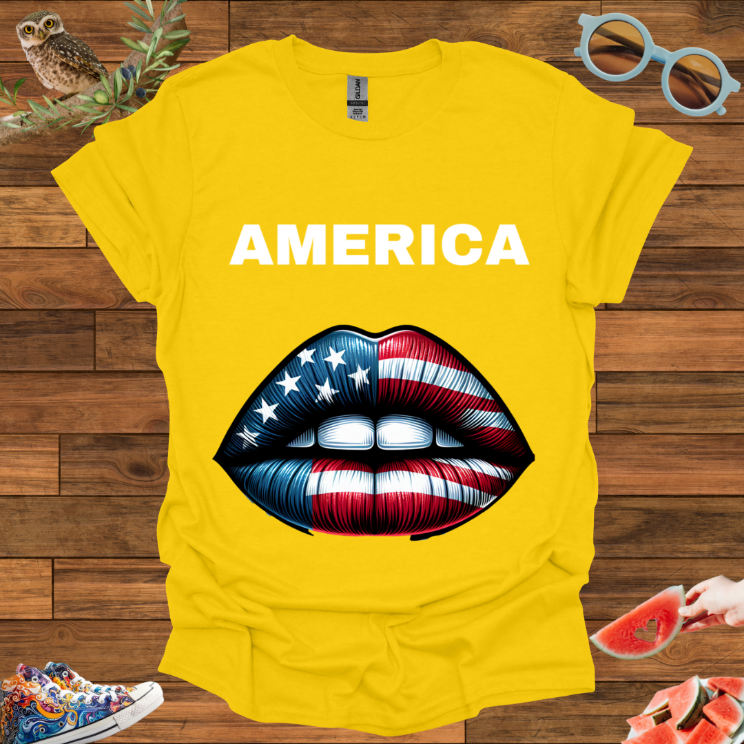 ZCKBDAmerican lip T-Shirt