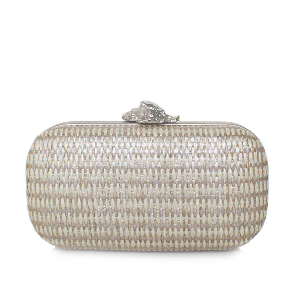 MUREX SILVER STRAW BOX CLUTCH