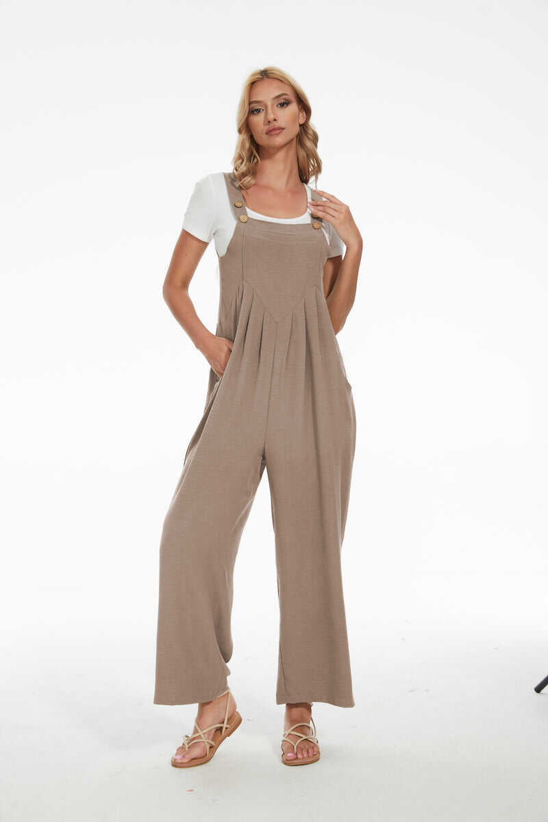 Plus Size Wide Leg Overalls Jumpsuit