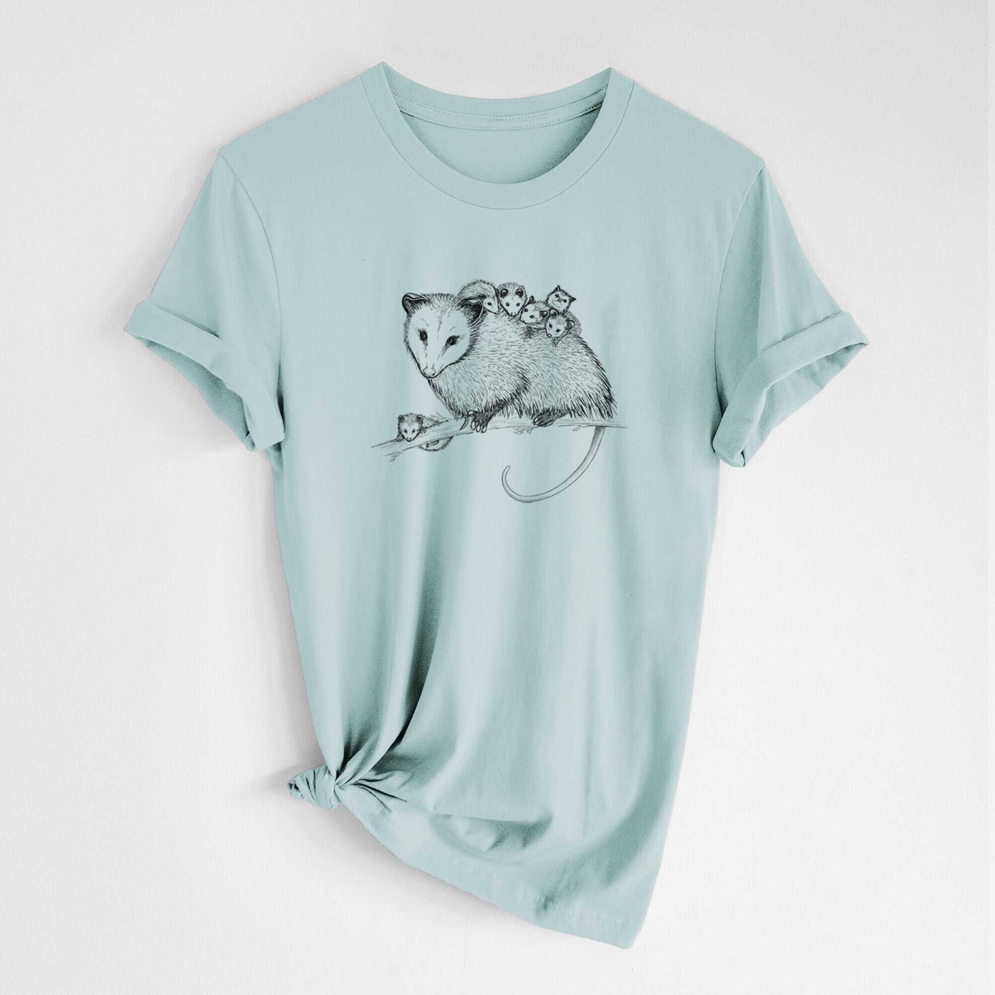 Mama Opossum with Babies - Lightweight 100% Cotton Unisex Crewneck