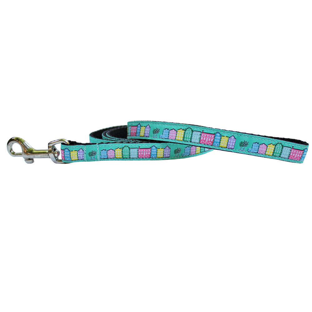 Caribbean Blue Extra Small Rainbow Row Dog Leash