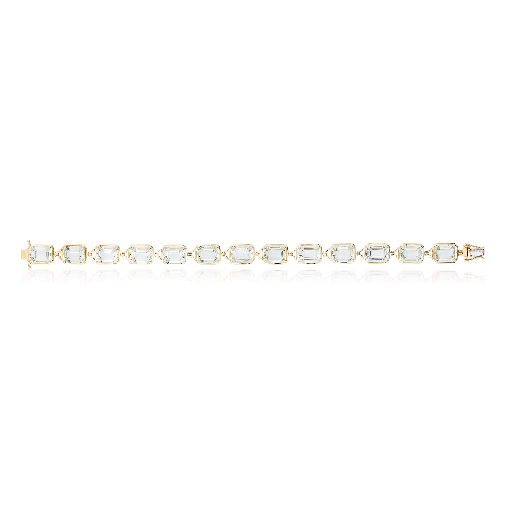 Goshwara Emerald-Cut Prasiolite 18K Yellow Gold Bracelet