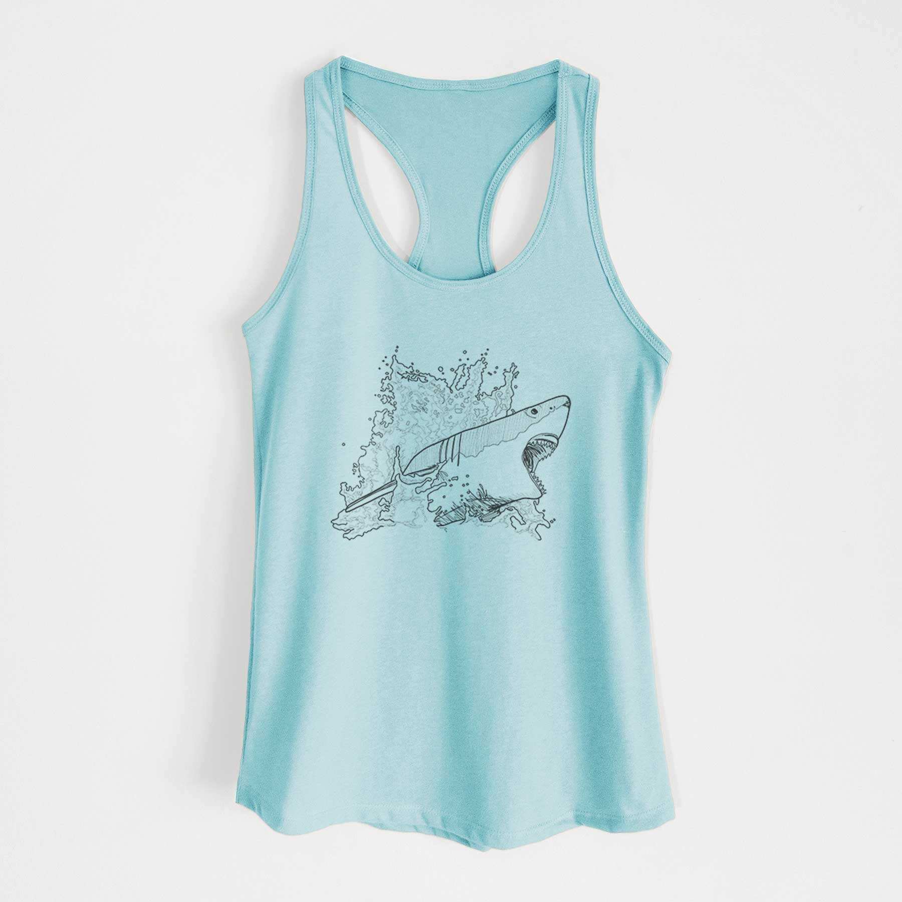 Great White Shark in Water - Women's Racerback Tanktop