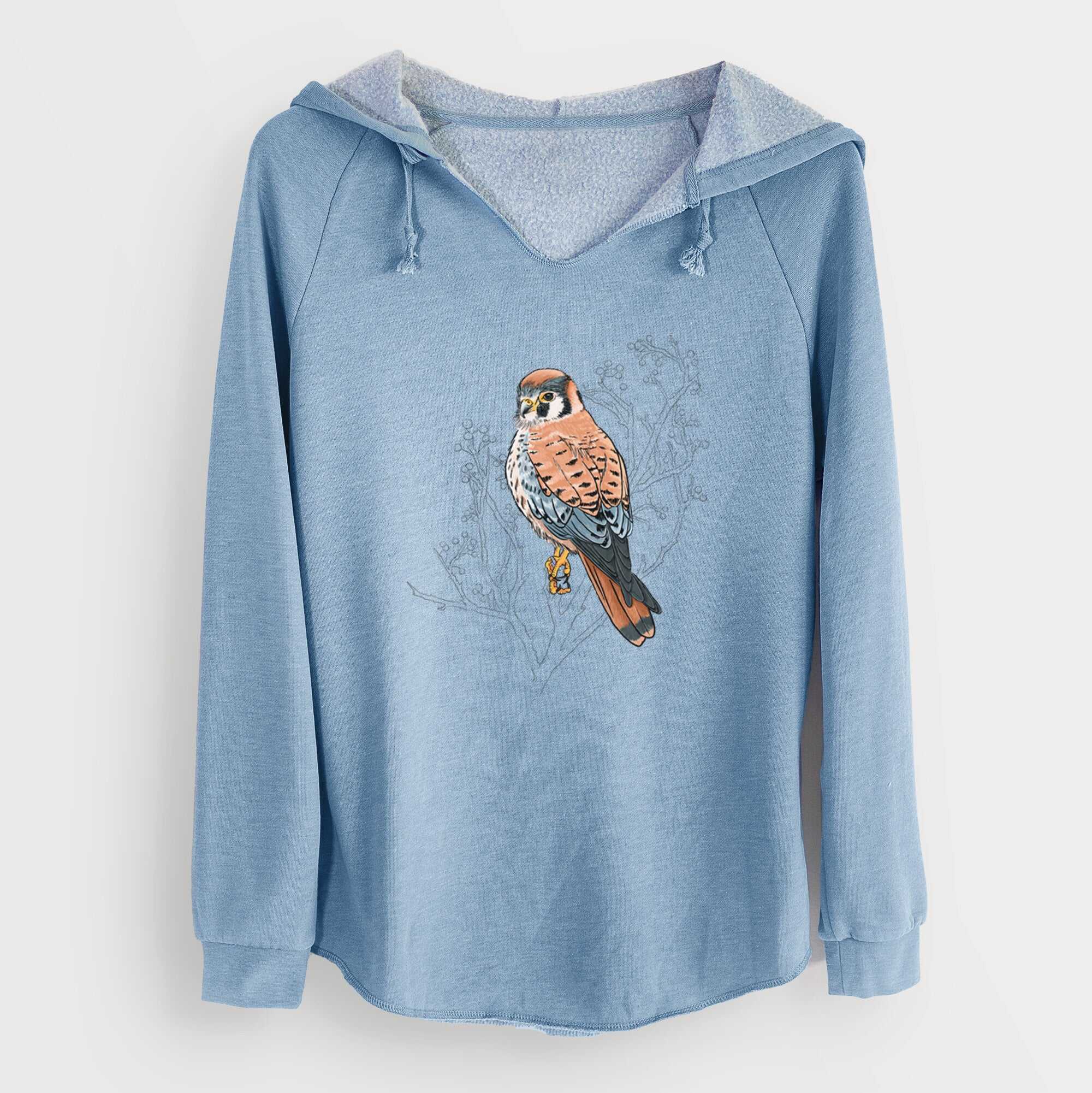 Vibrant American Kestrel - Falco sparverius - Cali Wave Hooded Sweatshirt