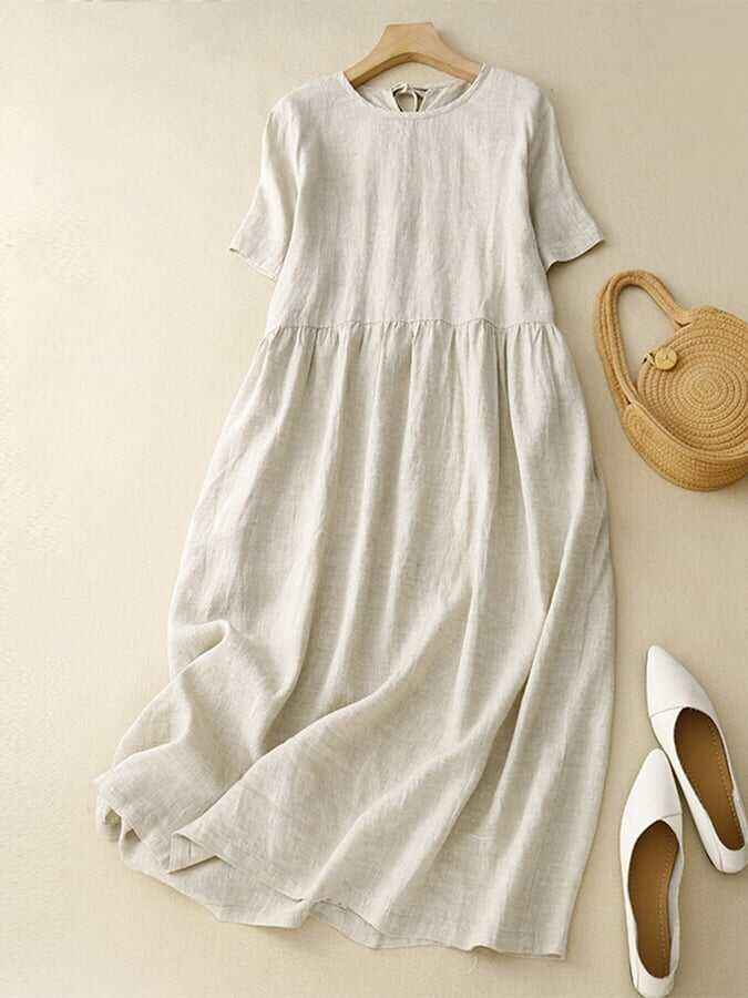 Casual Simple Cotton Swing Dress
