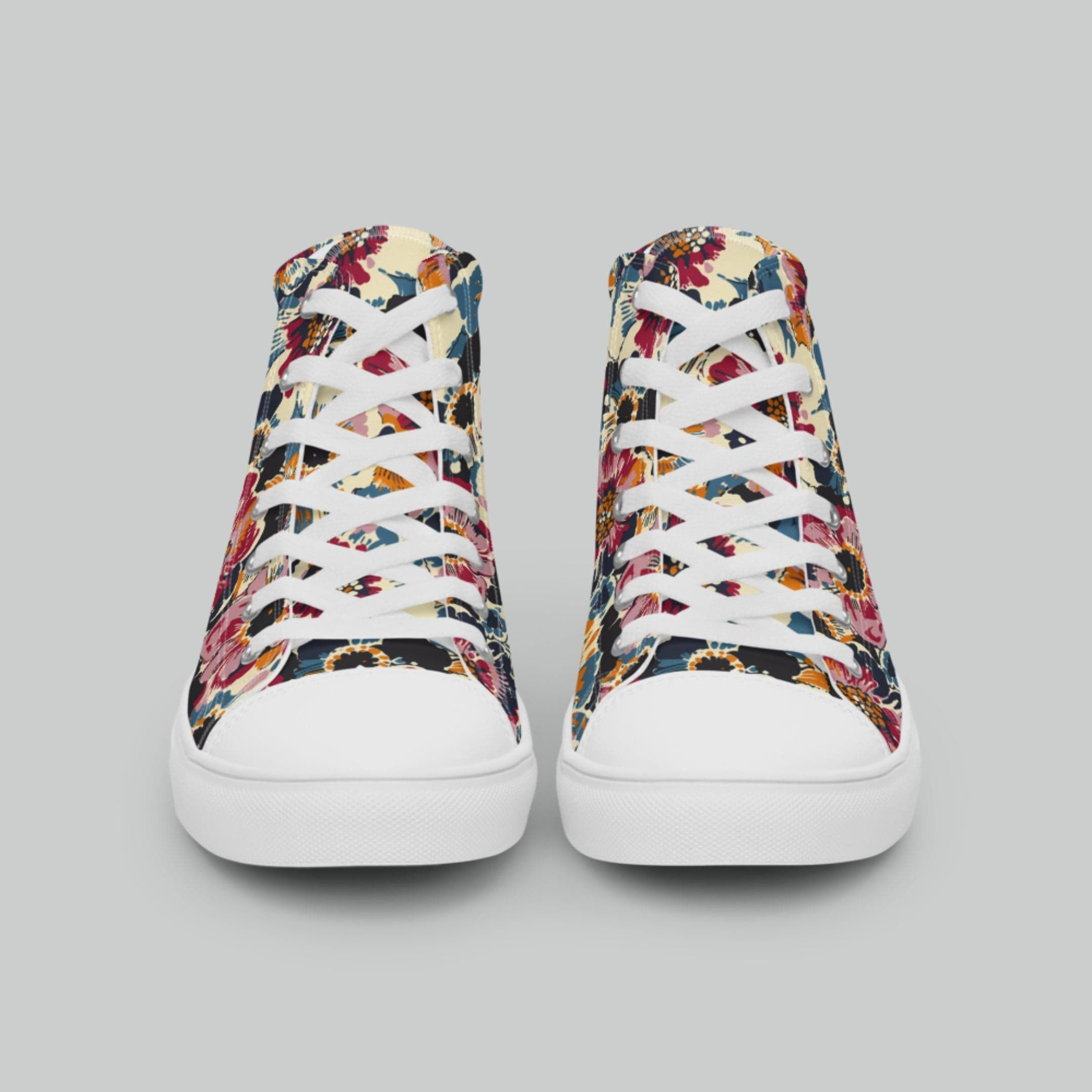 Bold Vintage Floral High Top Canvas Shoes