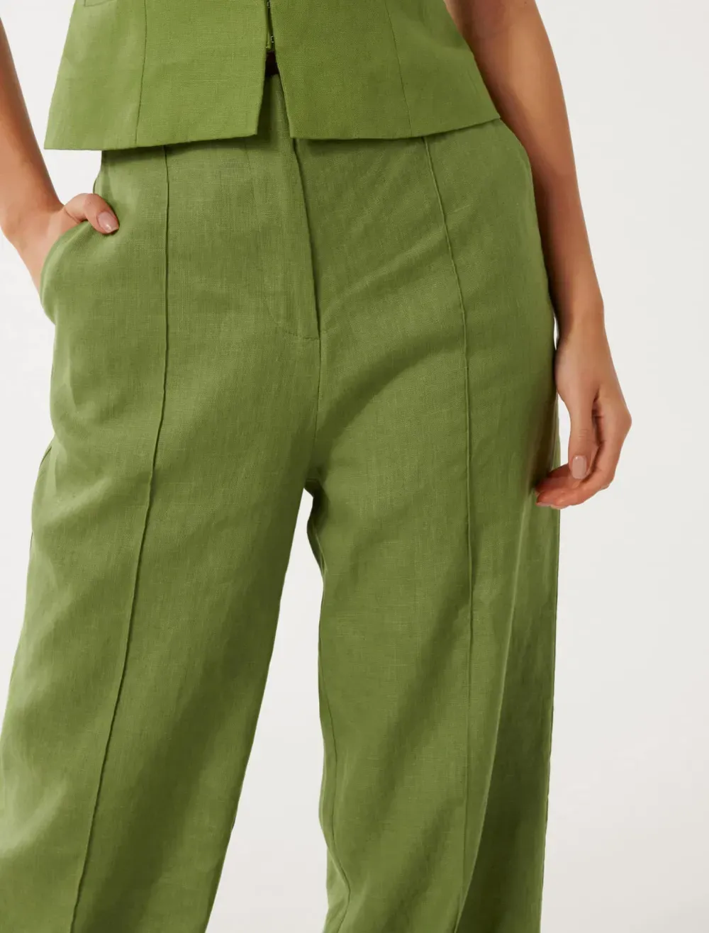 Linen Wide-Leg Pants