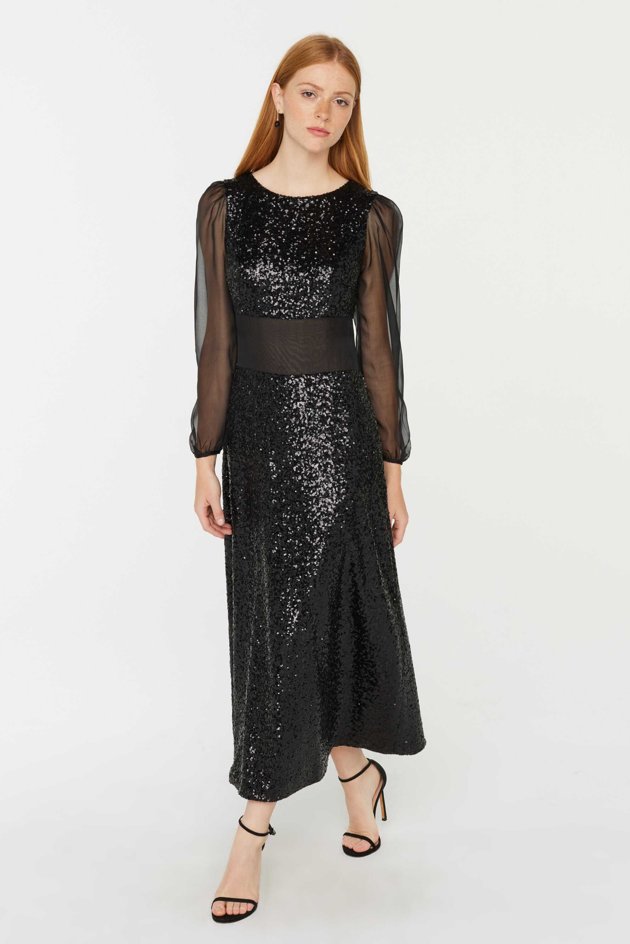 Bianca Sequin & Chiffon Dress