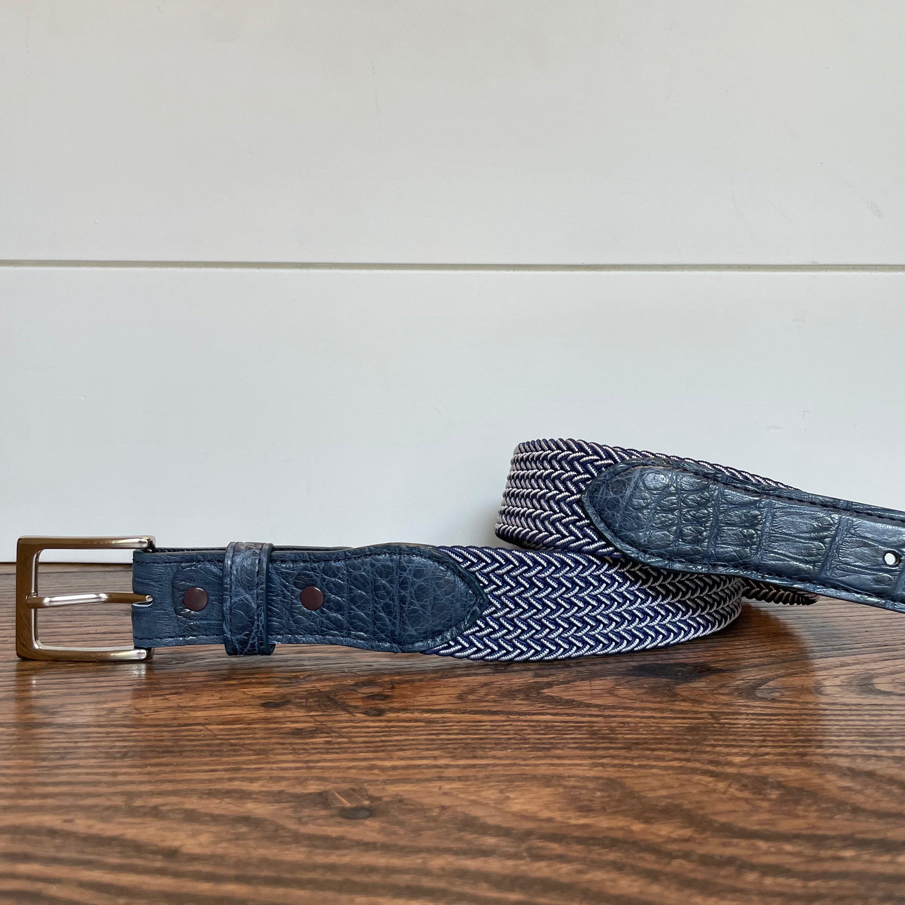 The Stretch Belt, Navy & White