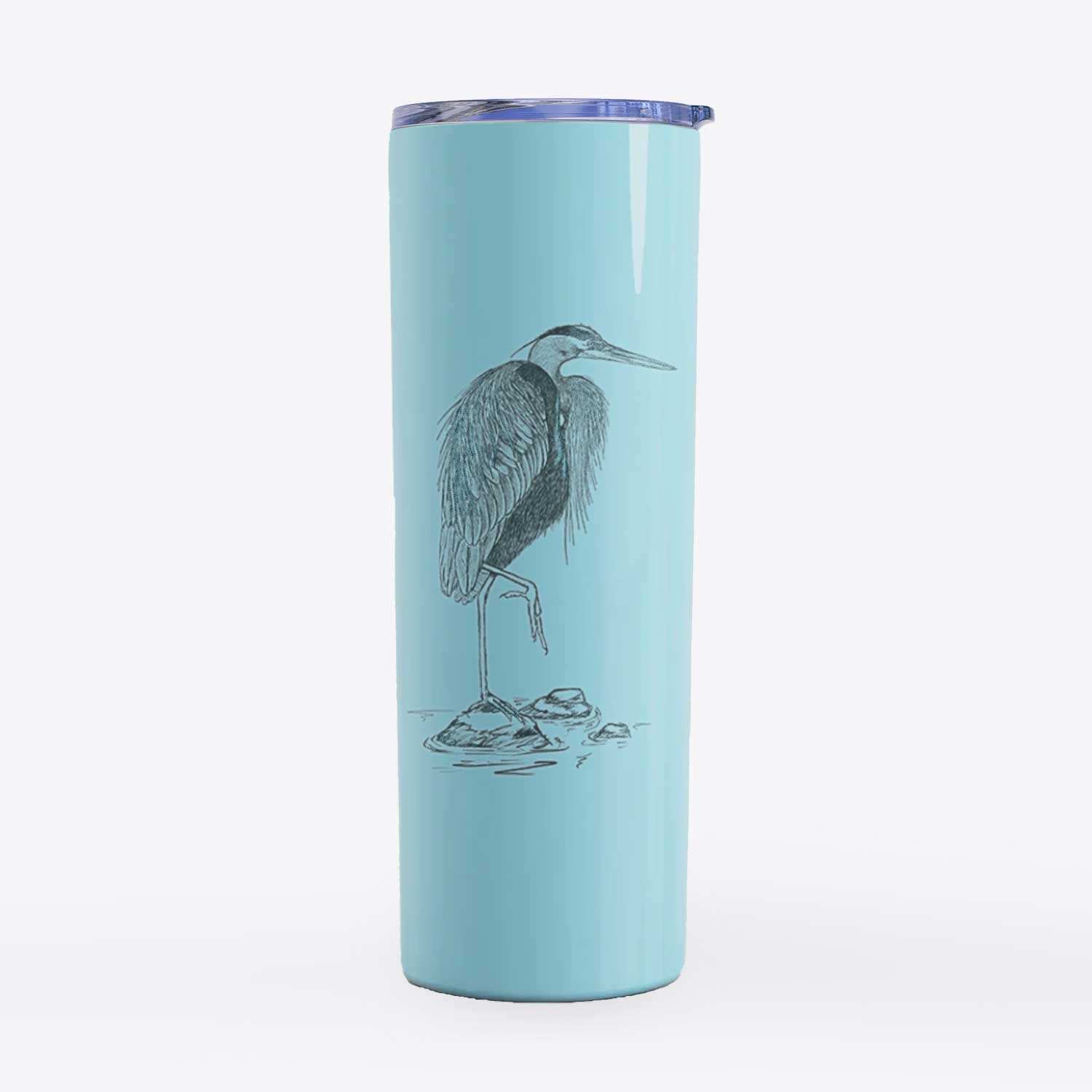 Ardea herodias - Great Blue Heron - 20oz Skinny Tumbler