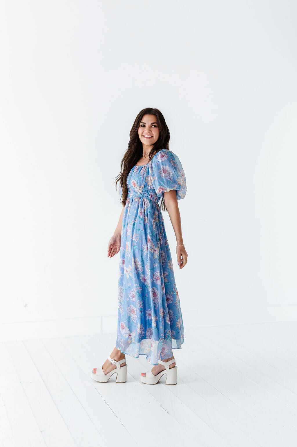 Greer Organza Dress in Blue - Size 2X Left
